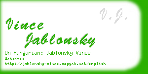 vince jablonsky business card